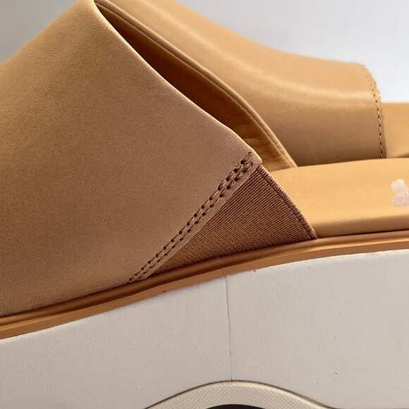 Sorel Dayspring Slide Sandal Size 8.5 Tan Leather Platform Comfort Casual Shoe - Picture 8 of 15